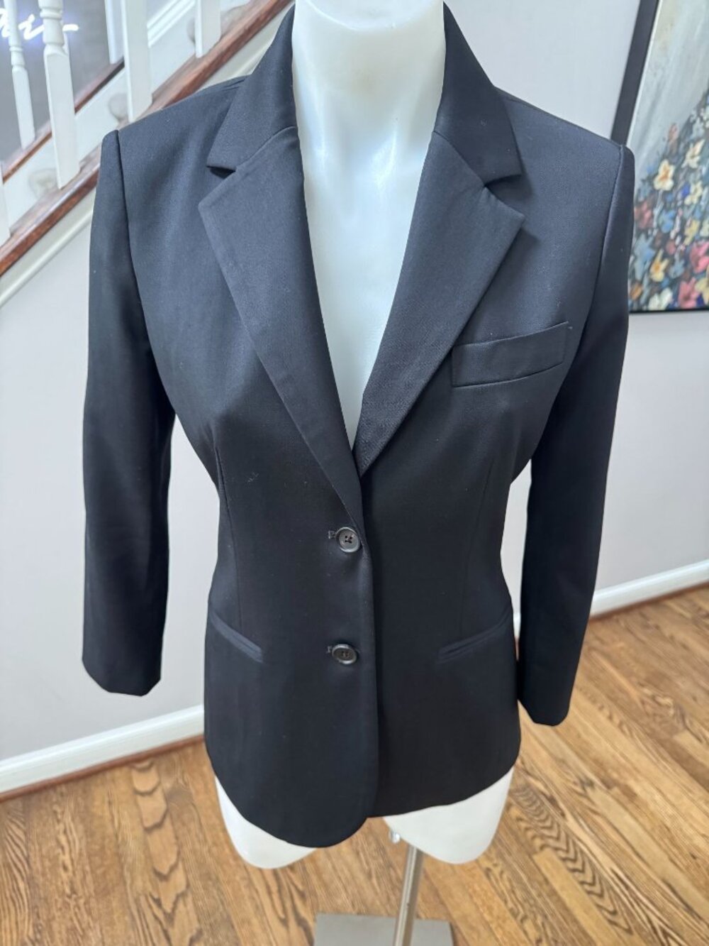 THE ROW classic tailored wool silk schoolboy blazer jacket black size 4